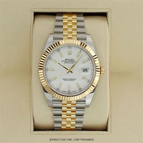 pre owned rolex 41mm datejust ss gold|rolex 41mm datejust stainless steel.